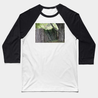 Overgrown wooden fence Baseball T-Shirt